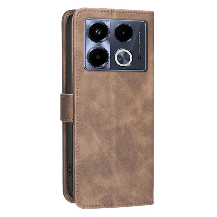 For Infinix Note 40 4G Solid Color Calfskin Texture RFID Vegan Leather Phone Case