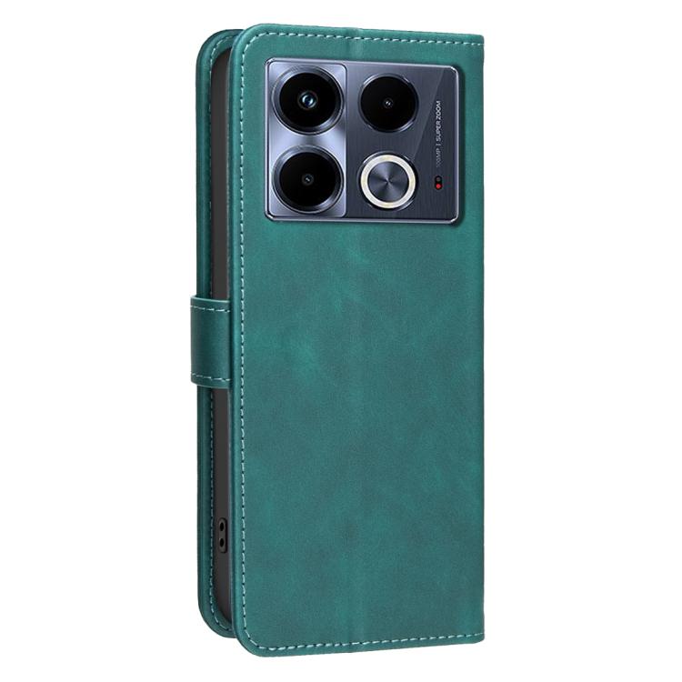 For Infinix Note 40 4G Solid Color Calfskin Texture RFID Vegan Leather Phone Case