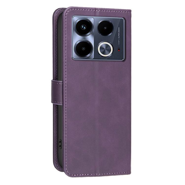 For Infinix Note 40 4G Solid Color Calfskin Texture RFID Vegan Leather Phone Case
