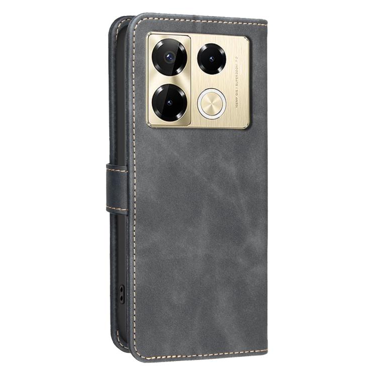 For Infinix Note 40 Pro 4G / 5G Solid Color Calfskin Texture RFID Vegan Leather Phone Case