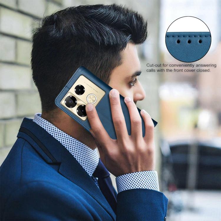 For Infinix Note 40 Pro 4G / 5G Solid Color Calfskin Texture RFID Vegan Leather Phone Case