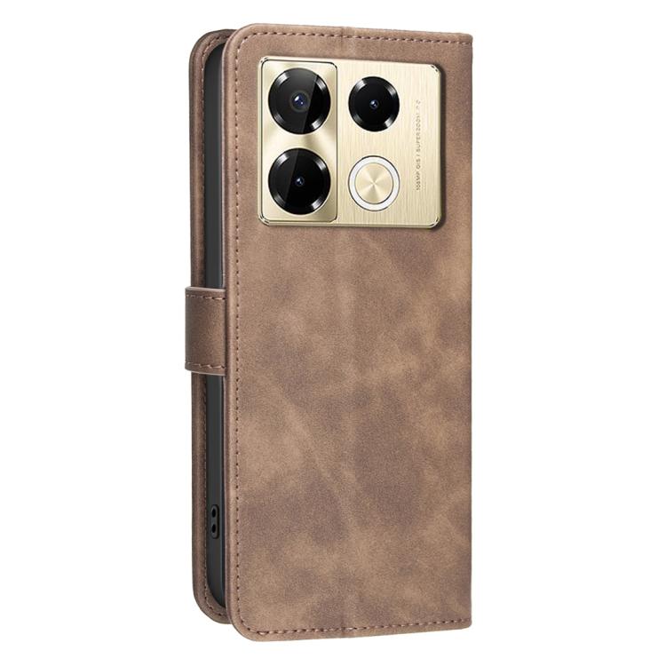 For Infinix Note 40 Pro 4G / 5G Solid Color Calfskin Texture RFID Vegan Leather Phone Case