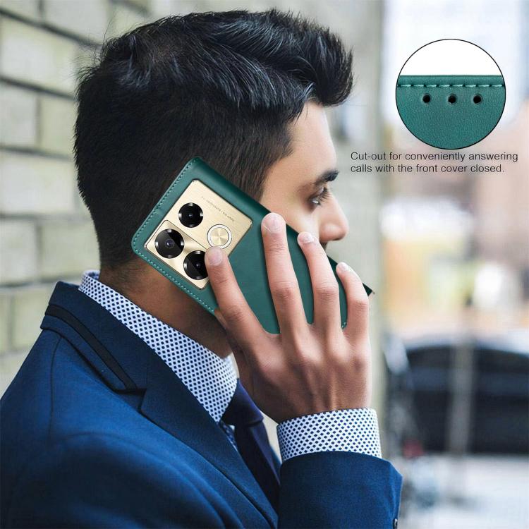 For Infinix Note 40 Pro 4G / 5G Solid Color Calfskin Texture RFID Vegan Leather Phone Case