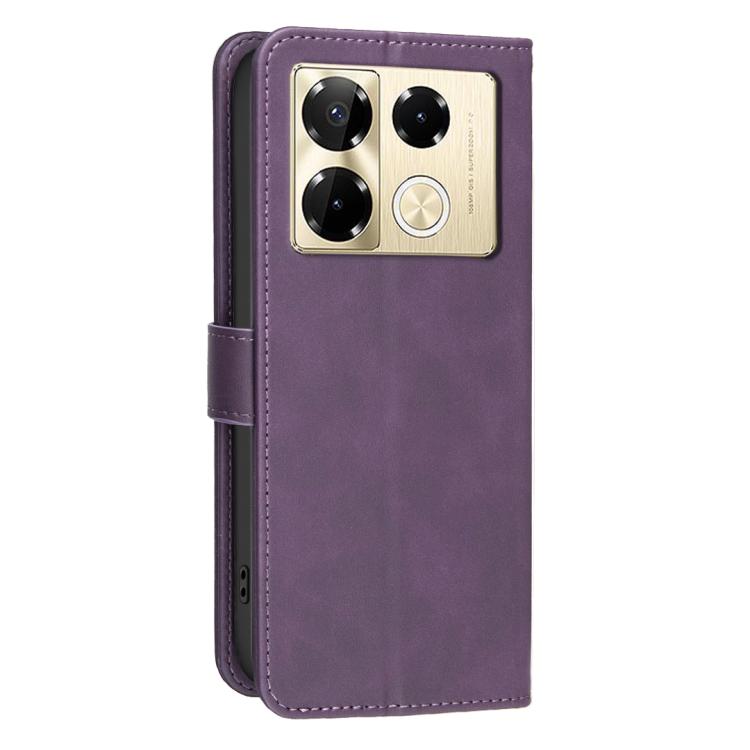 For Infinix Note 40 Pro 4G / 5G Solid Color Calfskin Texture RFID Vegan Leather Phone Case