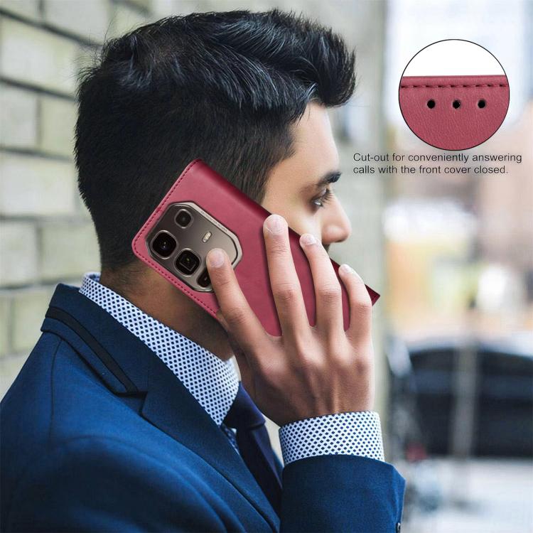 For Infinix Note 50 Pro+ 5G Solid Color Calfskin Texture RFID Vegan Leather Phone Case