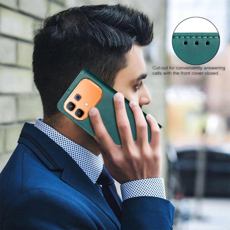 For Infinix Note 60 5G / 60 Pro 5G Solid Color Calfskin Texture RFID Vegan Leather Phone Case