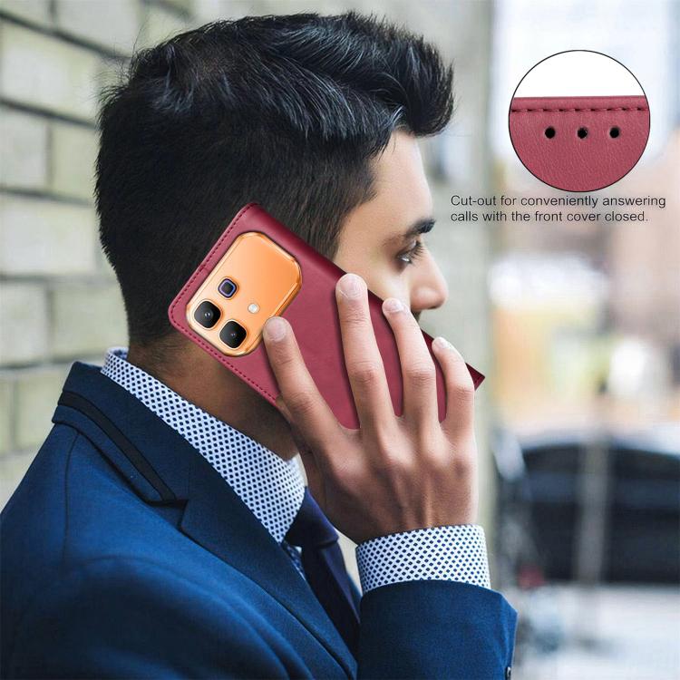 For Infinix Note 60 5G / 60 Pro 5G Solid Color Calfskin Texture RFID Vegan Leather Phone Case
