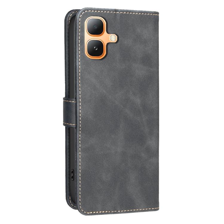 For Infinix Smart 20 4G Solid Color Calfskin Texture RFID Vegan Leather Phone Case