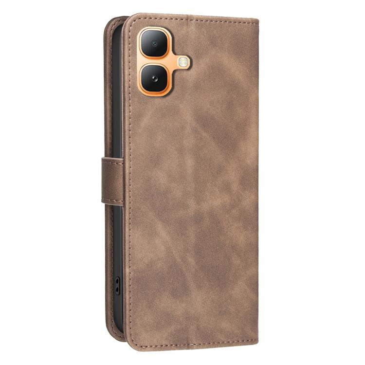 For Infinix Smart 20 4G Solid Color Calfskin Texture RFID Vegan Leather Phone Case
