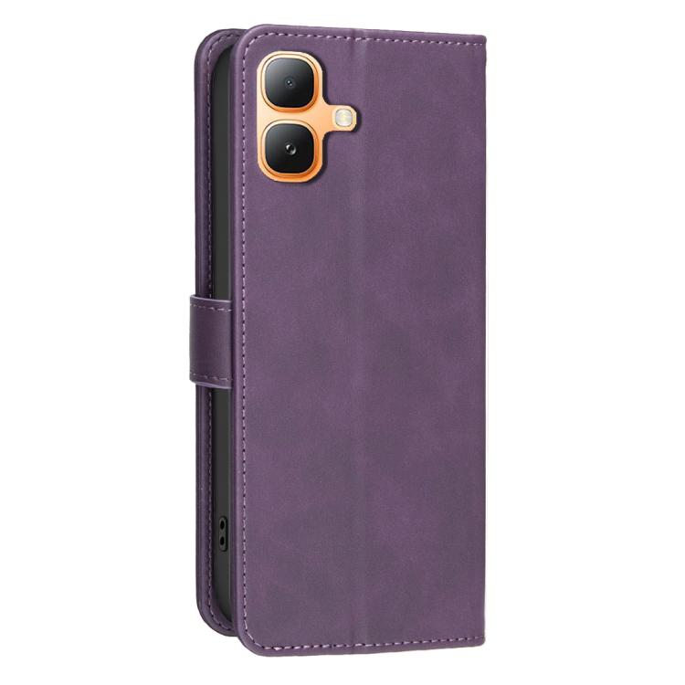 For Infinix Smart 20 4G Solid Color Calfskin Texture RFID Vegan Leather Phone Case