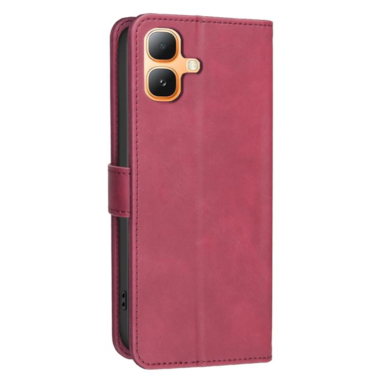 For Infinix Smart 20 4G Solid Color Calfskin Texture RFID Vegan Leather Phone Case