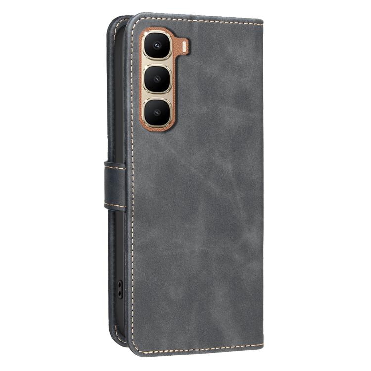 For Infinix Hot 70 5G Solid Color Calfskin Texture RFID Vegan Leather Phone Case