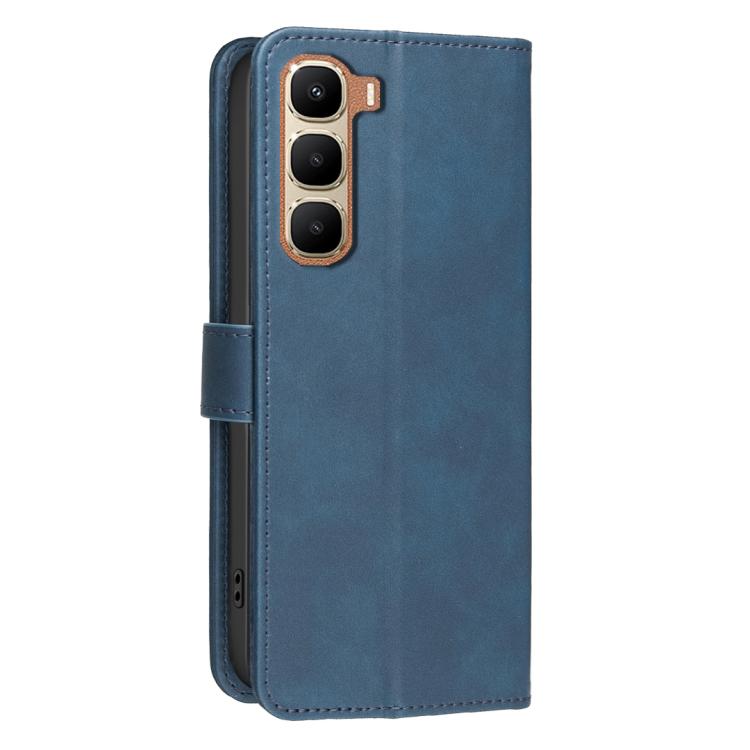 For Infinix Hot 70 5G Solid Color Calfskin Texture RFID Vegan Leather Phone Case