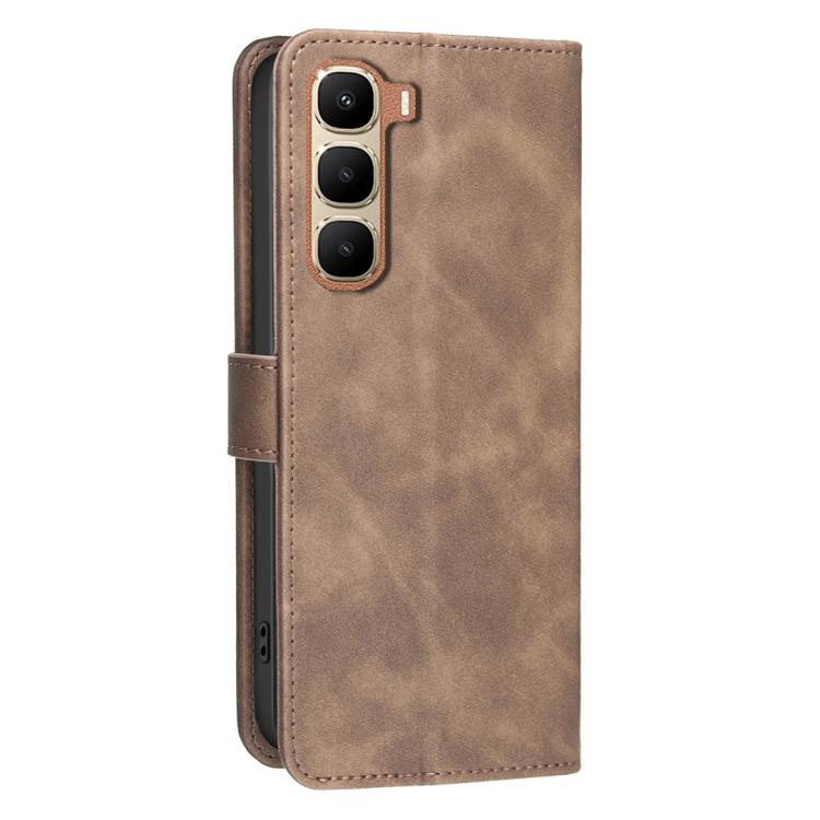 For Infinix Hot 70 5G Solid Color Calfskin Texture RFID Vegan Leather Phone Case