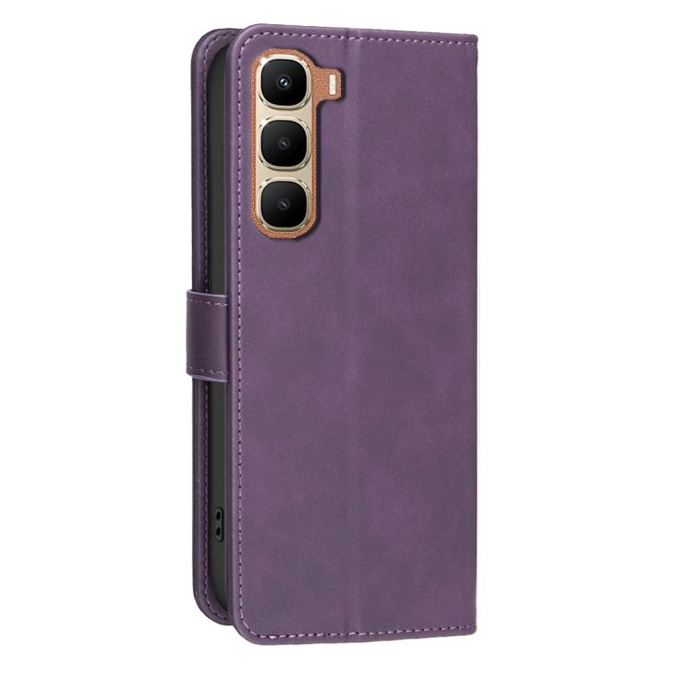 For Infinix Hot 70 5G Solid Color Calfskin Texture RFID Vegan Leather Phone Case