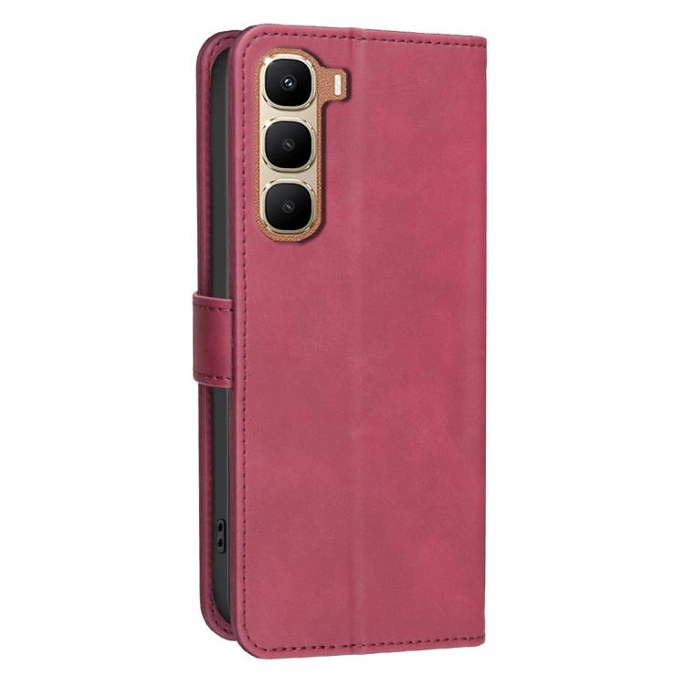 For Infinix Hot 70 5G Solid Color Calfskin Texture RFID Vegan Leather Phone Case