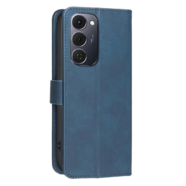 For Tecno Spark 40 Pro+ 4G Solid Color Calfskin Texture RFID Vegan Leather Phone Case