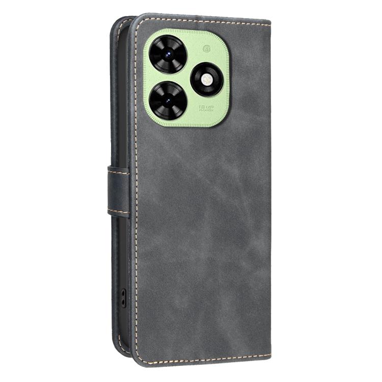 For Tecno Spark Go 2024 / 20C / Pop 8 Solid Color Calfskin Texture RFID Vegan Leather Phone Case