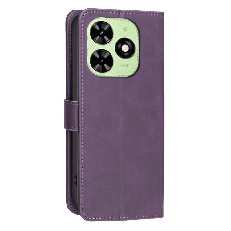 For Tecno Spark Go 2024 / 20C / Pop 8 Solid Color Calfskin Texture RFID Vegan Leather Phone Case