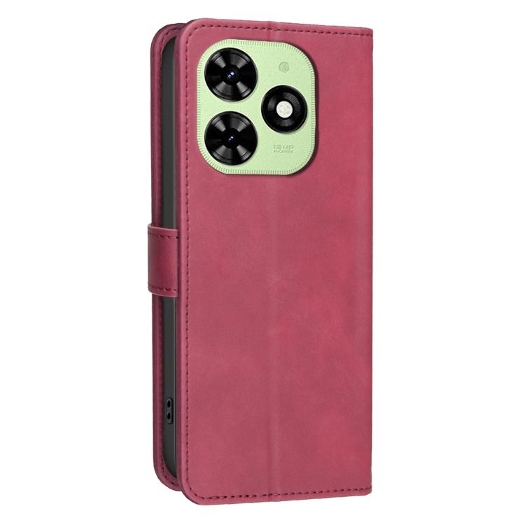 For Tecno Spark Go 2024 / 20C / Pop 8 Solid Color Calfskin Texture RFID Vegan Leather Phone Case