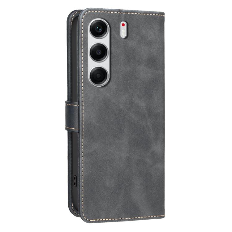 For Tecno Camon 40 Pro 4G Solid Color Calfskin Texture RFID Vegan Leather Phone Case