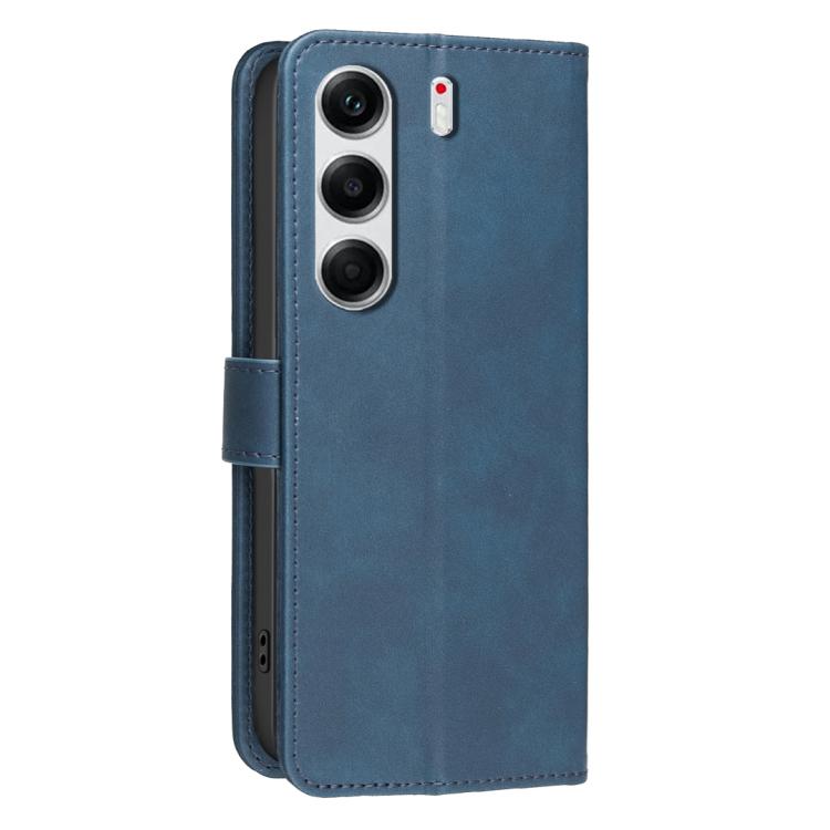 For Tecno Camon 40 Pro 4G Solid Color Calfskin Texture RFID Vegan Leather Phone Case