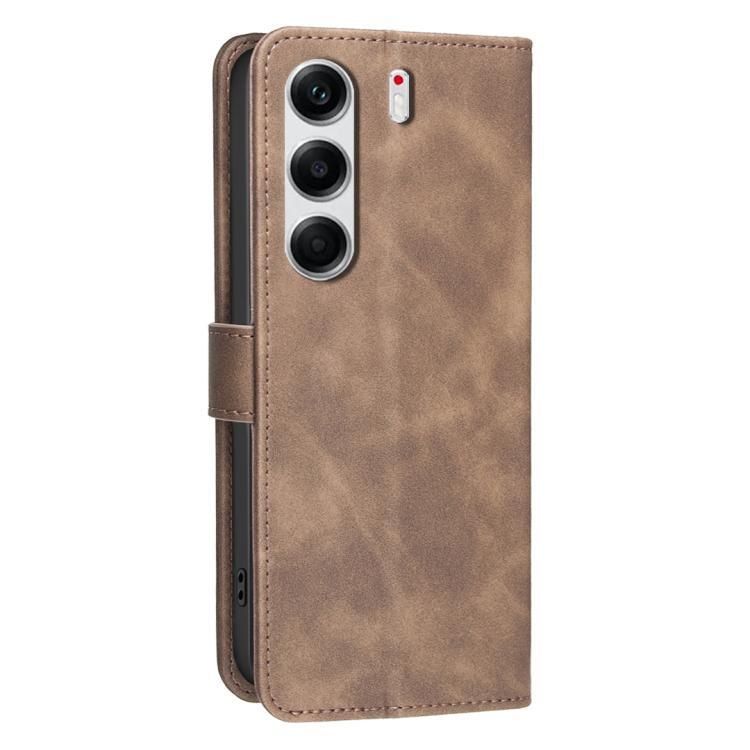 For Tecno Camon 40 Pro 4G Solid Color Calfskin Texture RFID Vegan Leather Phone Case