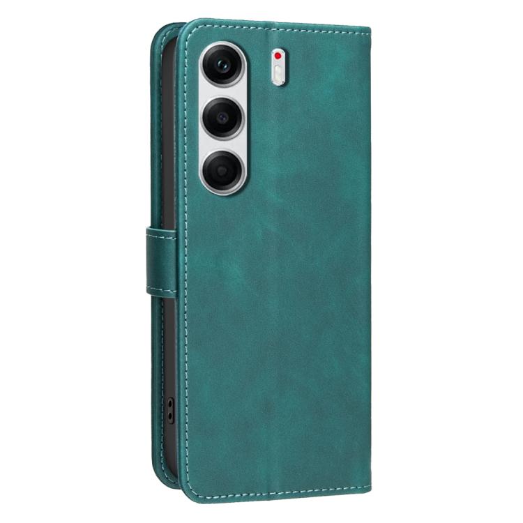 For Tecno Camon 40 Pro 4G Solid Color Calfskin Texture RFID Vegan Leather Phone Case