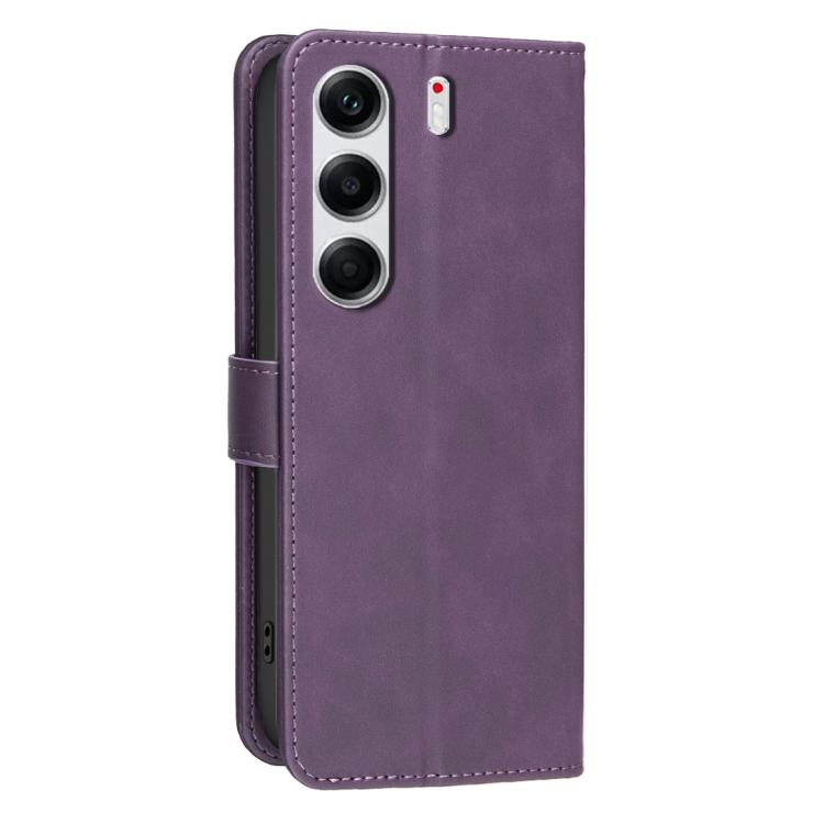 For Tecno Camon 40 Pro 4G Solid Color Calfskin Texture RFID Vegan Leather Phone Case
