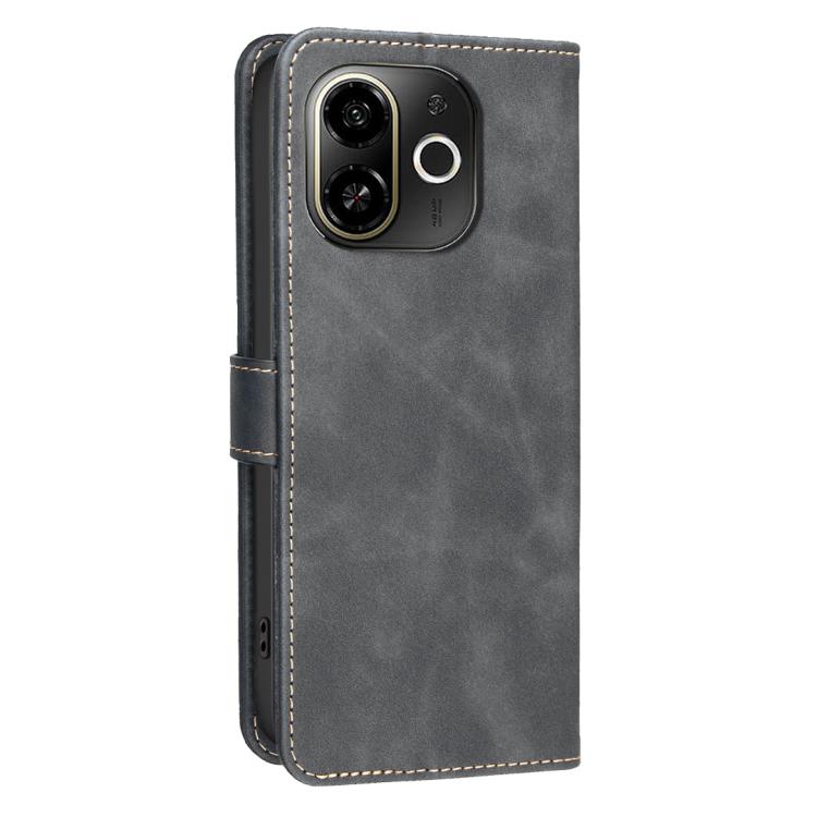 For Tecno Pop 9 5G / Spark 30C 5G Solid Color Calfskin Texture RFID Vegan Leather Phone Case