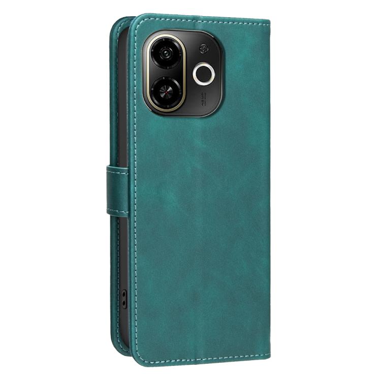 For Tecno Pop 9 5G / Spark 30C 5G Solid Color Calfskin Texture RFID Vegan Leather Phone Case