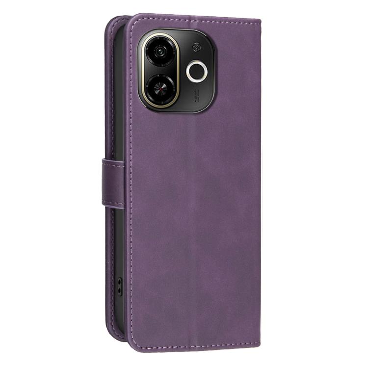 For Tecno Pop 9 5G / Spark 30C 5G Solid Color Calfskin Texture RFID Vegan Leather Phone Case