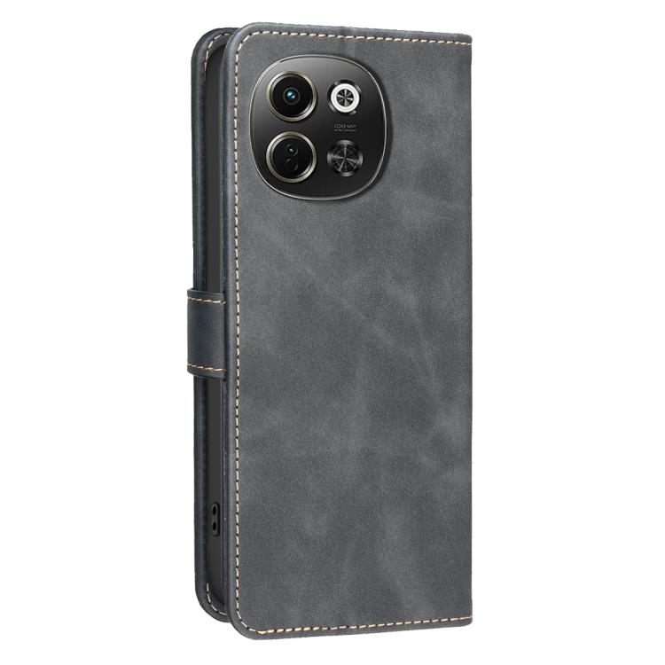 For Tecno Pova 6 Neo 5G / Spark 30 5G Solid Color Calfskin Texture RFID Vegan Leather Phone Case