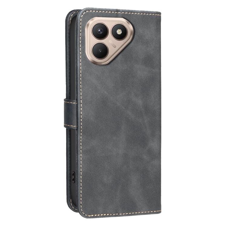 For Tecno Pova 7 4G Solid Color Calfskin Texture RFID Vegan Leather Phone Case
