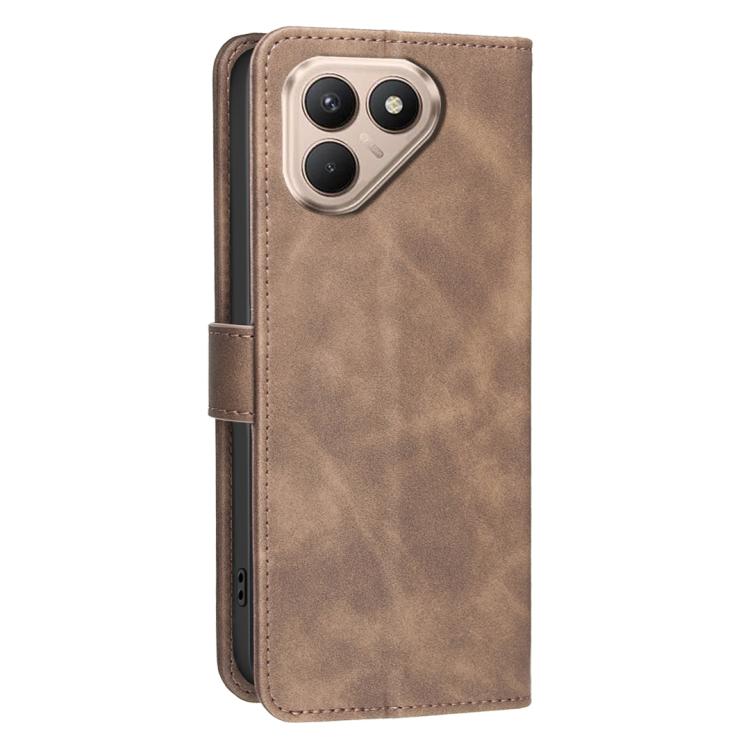 For Tecno Pova 7 4G Solid Color Calfskin Texture RFID Vegan Leather Phone Case
