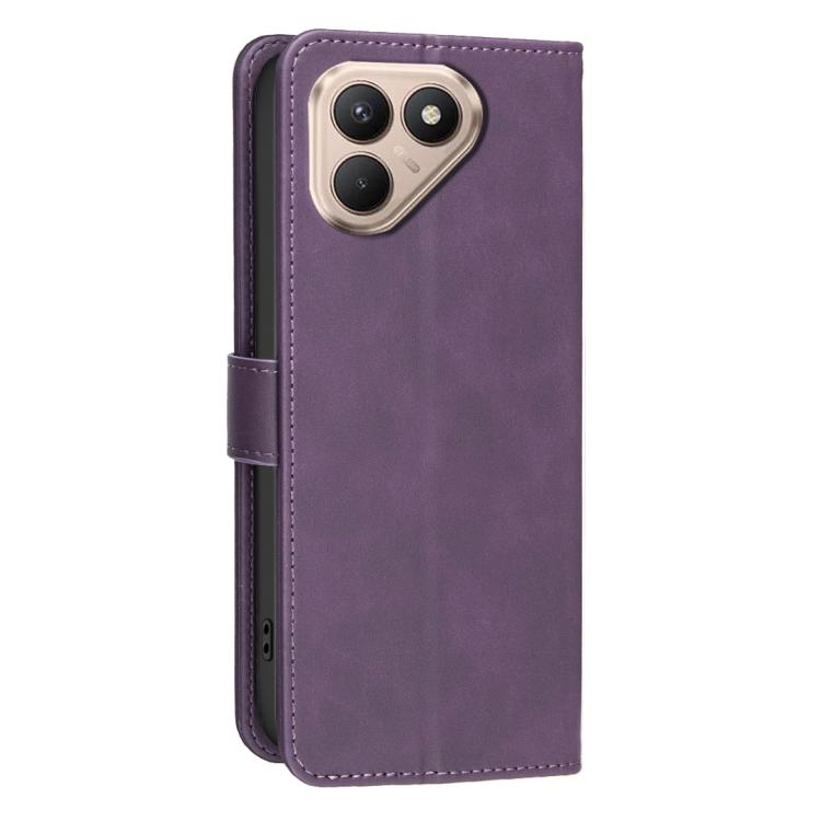 For Tecno Pova 7 4G Solid Color Calfskin Texture RFID Vegan Leather Phone Case