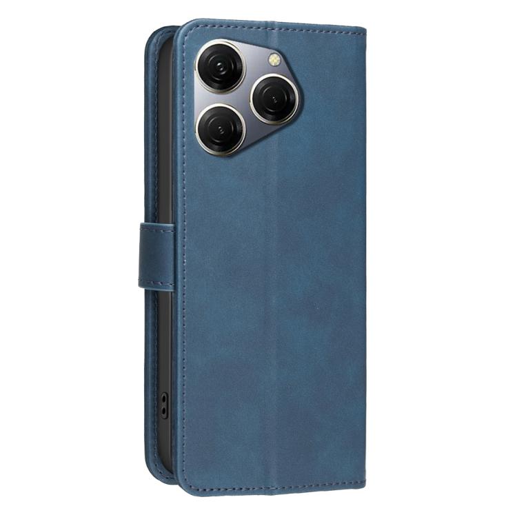 For Tecno Spark 20 Pro Solid Color Calfskin Texture RFID Vegan Leather Phone Case