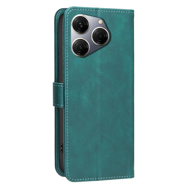 For Tecno Spark 20 Pro Solid Color Calfskin Texture RFID Vegan Leather Phone Case
