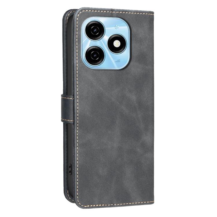 For Tecno Spark 20 Solid Color Calfskin Texture RFID Vegan Leather Phone Case