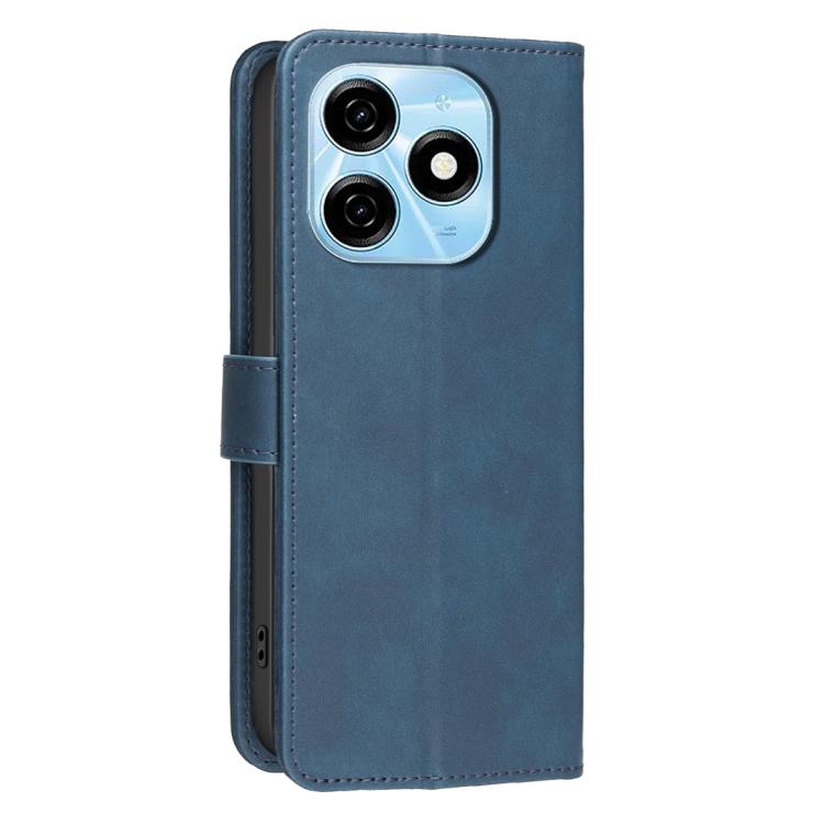For Tecno Spark 20 Solid Color Calfskin Texture RFID Vegan Leather Phone Case