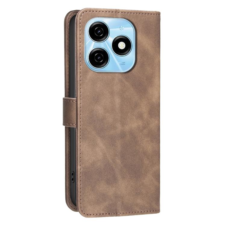 For Tecno Spark 20 Solid Color Calfskin Texture RFID Vegan Leather Phone Case