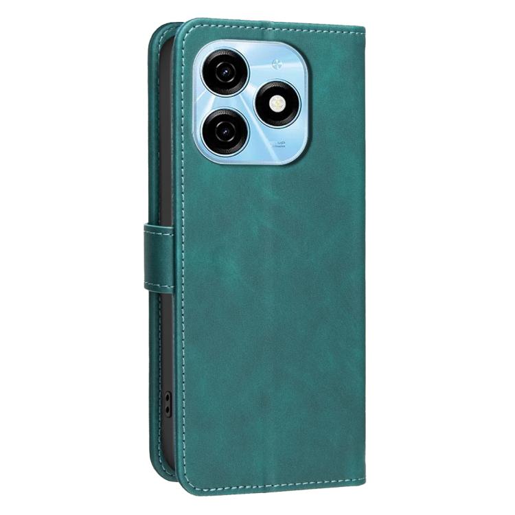 For Tecno Spark 20 Solid Color Calfskin Texture RFID Vegan Leather Phone Case