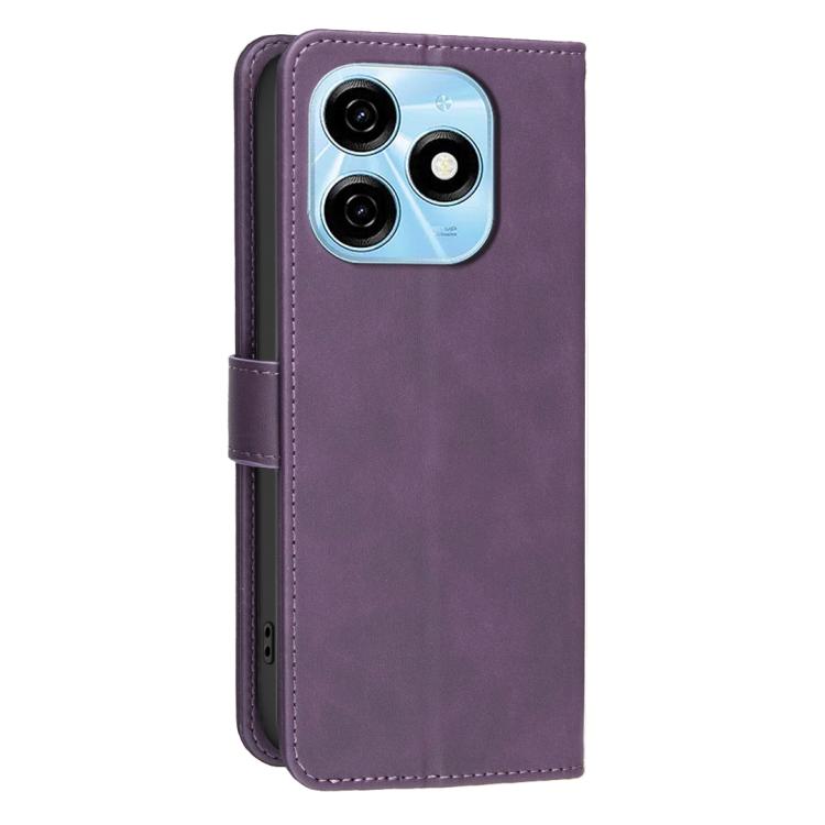 For Tecno Spark 20 Solid Color Calfskin Texture RFID Vegan Leather Phone Case
