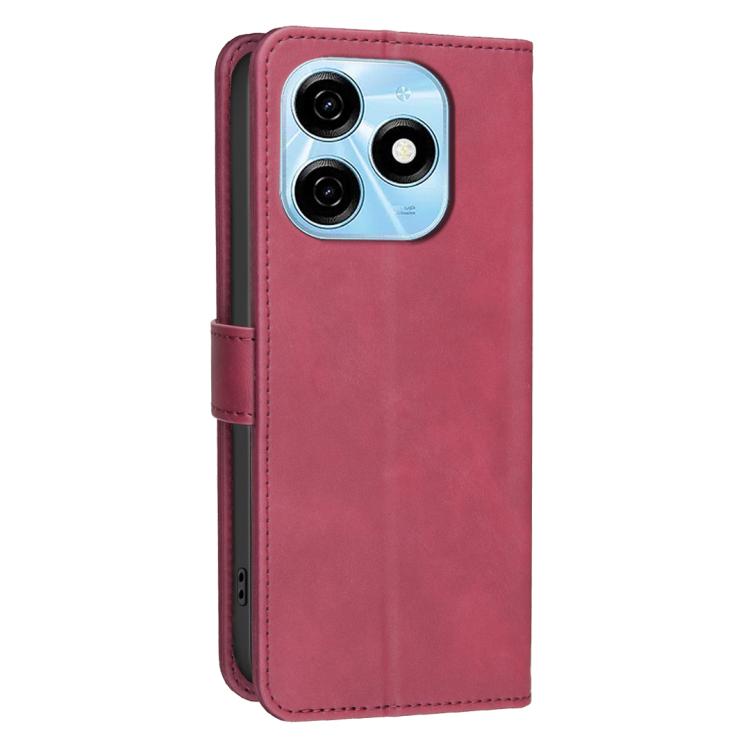 For Tecno Spark 20 Solid Color Calfskin Texture RFID Vegan Leather Phone Case