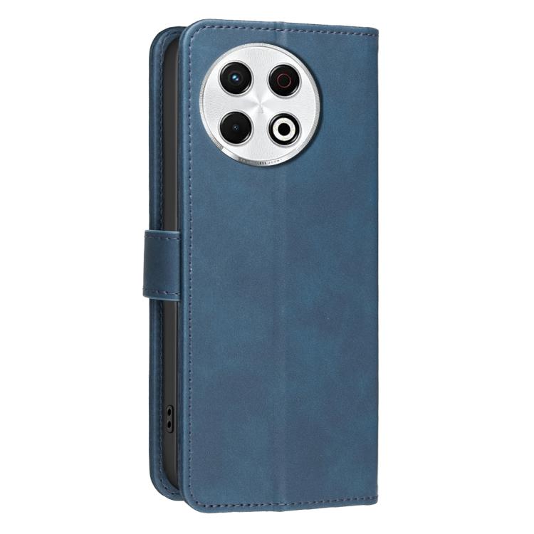 For Tecno Spark 30 Pro 4G Solid Color Calfskin Texture RFID Vegan Leather Phone Case