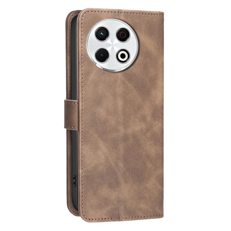 For Tecno Spark 30 Pro 4G Solid Color Calfskin Texture RFID Vegan Leather Phone Case