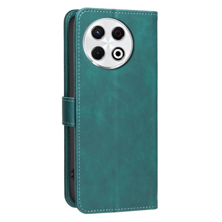 For Tecno Spark 30 Pro 4G Solid Color Calfskin Texture RFID Vegan Leather Phone Case