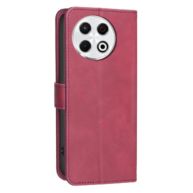 For Tecno Spark 30 Pro 4G Solid Color Calfskin Texture RFID Vegan Leather Phone Case