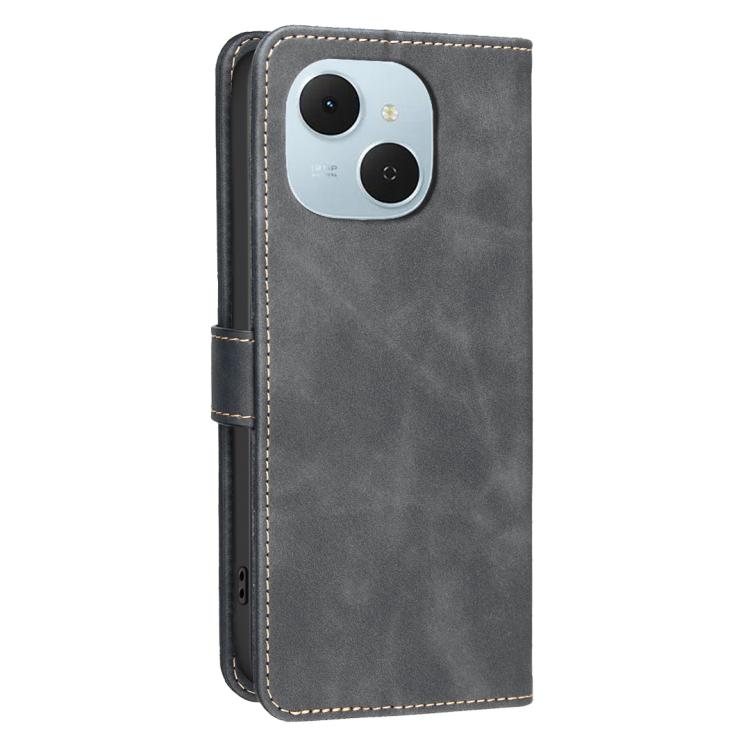 For Tecno Spark 40C Solid Color Calfskin Texture RFID Vegan Leather Phone Case