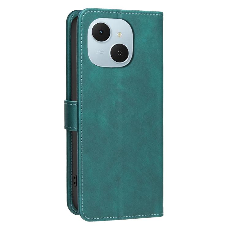 For Tecno Spark 40C Solid Color Calfskin Texture RFID Vegan Leather Phone Case